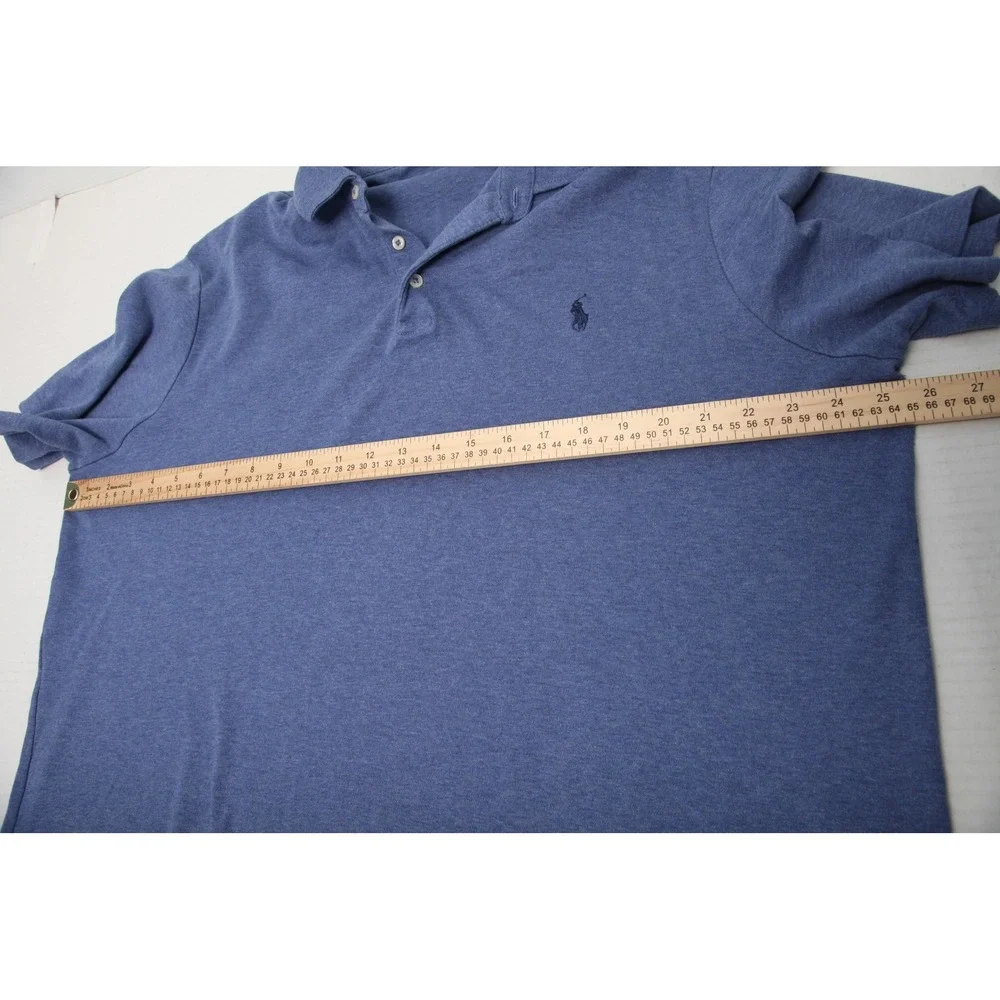 Polo Ralph Lauren Polo Shirt Mens 2XL Blue Heather Cotton Pony Logo Casual - Picture 7 of 11